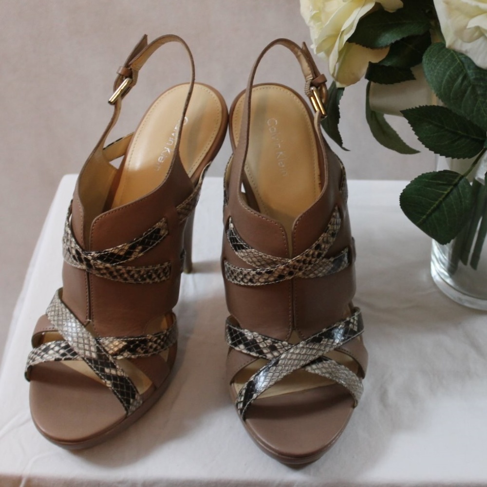 Calvin Klein Gene Calf/Classic Python Sandal - New